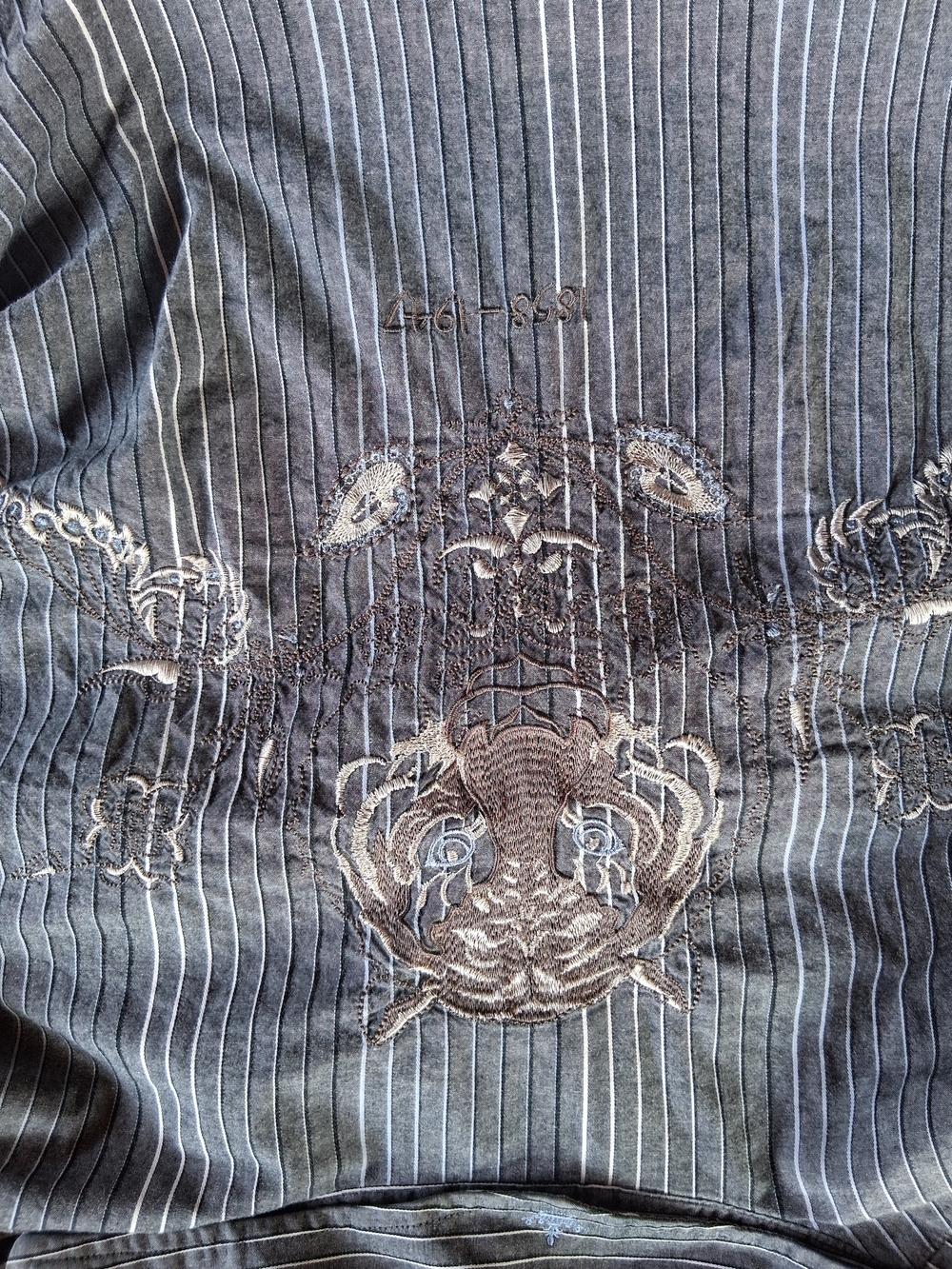 English Laundry Blue Pinstripe Mens Collared Long Sleeve